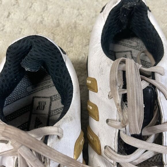 Adidas Powerband Chassis Golf Shoes White/Black/Gold Men’s Size 8 - Picture 4 of 7